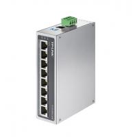 TP-LINK TL-SF1008工业级8口百兆网络交换机 防尘耐高温低温合金壳抗电磁干扰轨道导轨式12V/24V供电